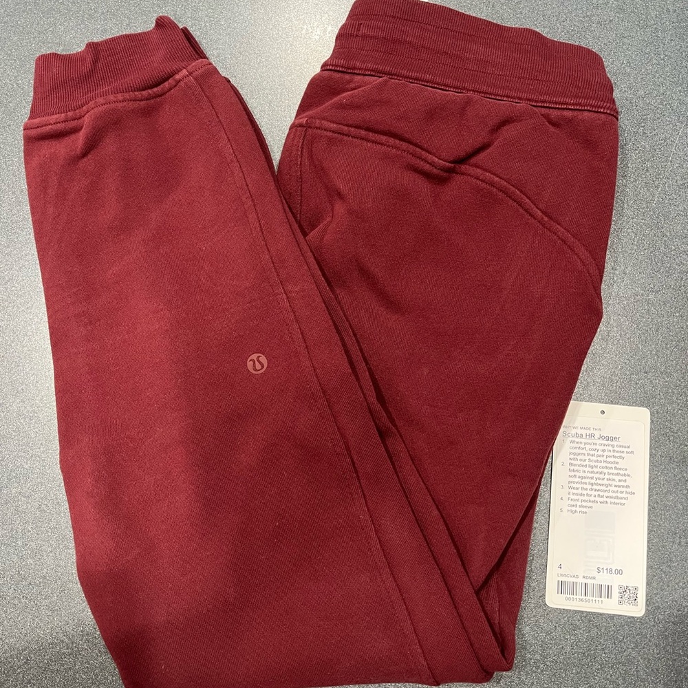 lululemon athletica scuba Jogger - red merlot size 4
